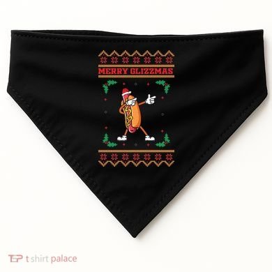 Merry Glizzmas Hot Ugly Christmas  USA-Made Doggie Bandana