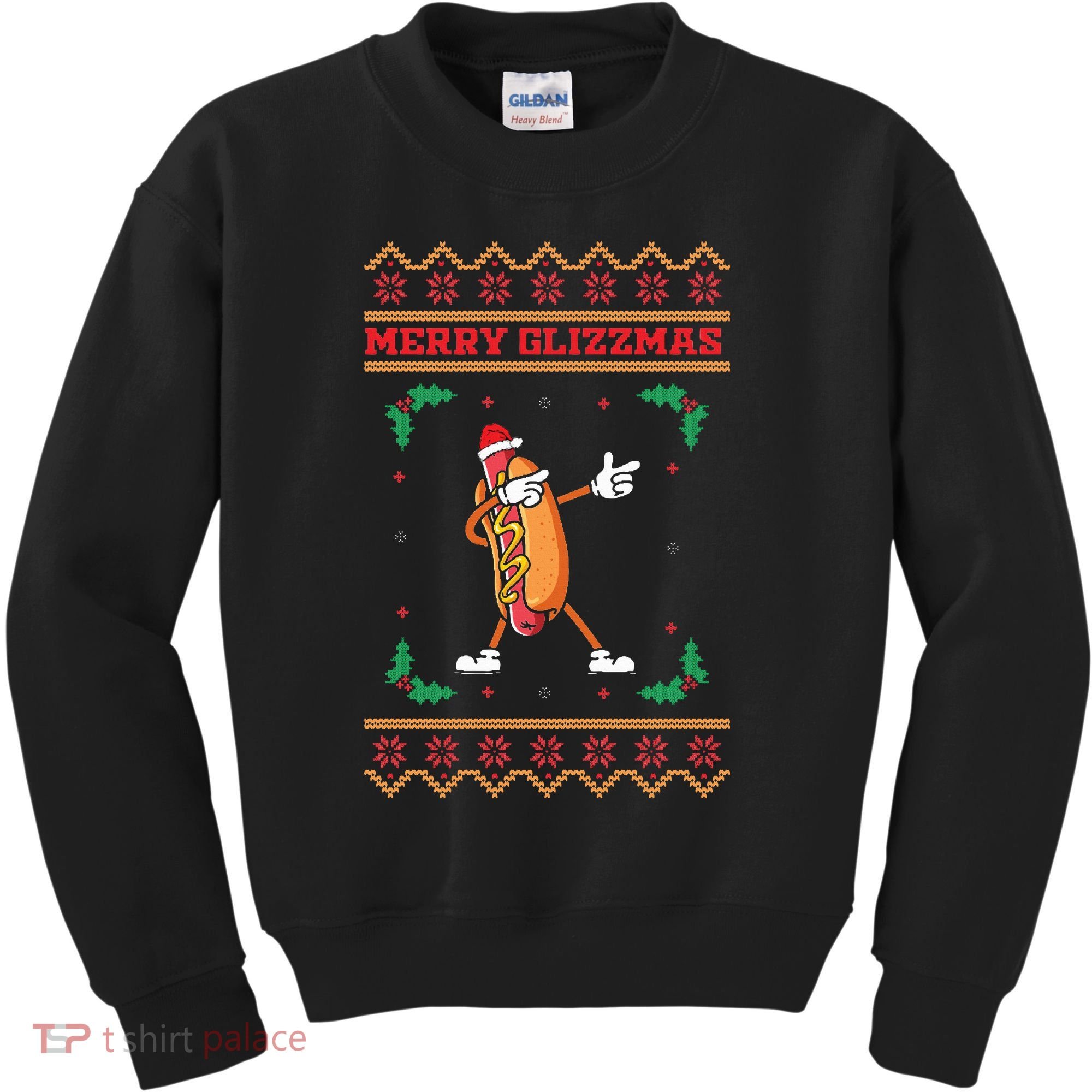 Merry Glizzmas Hot Ugly Christmas  Kids Sweatshirt