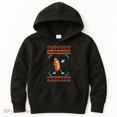 Merry Glizzmas Hot Ugly Christmas  Kids Hoodie