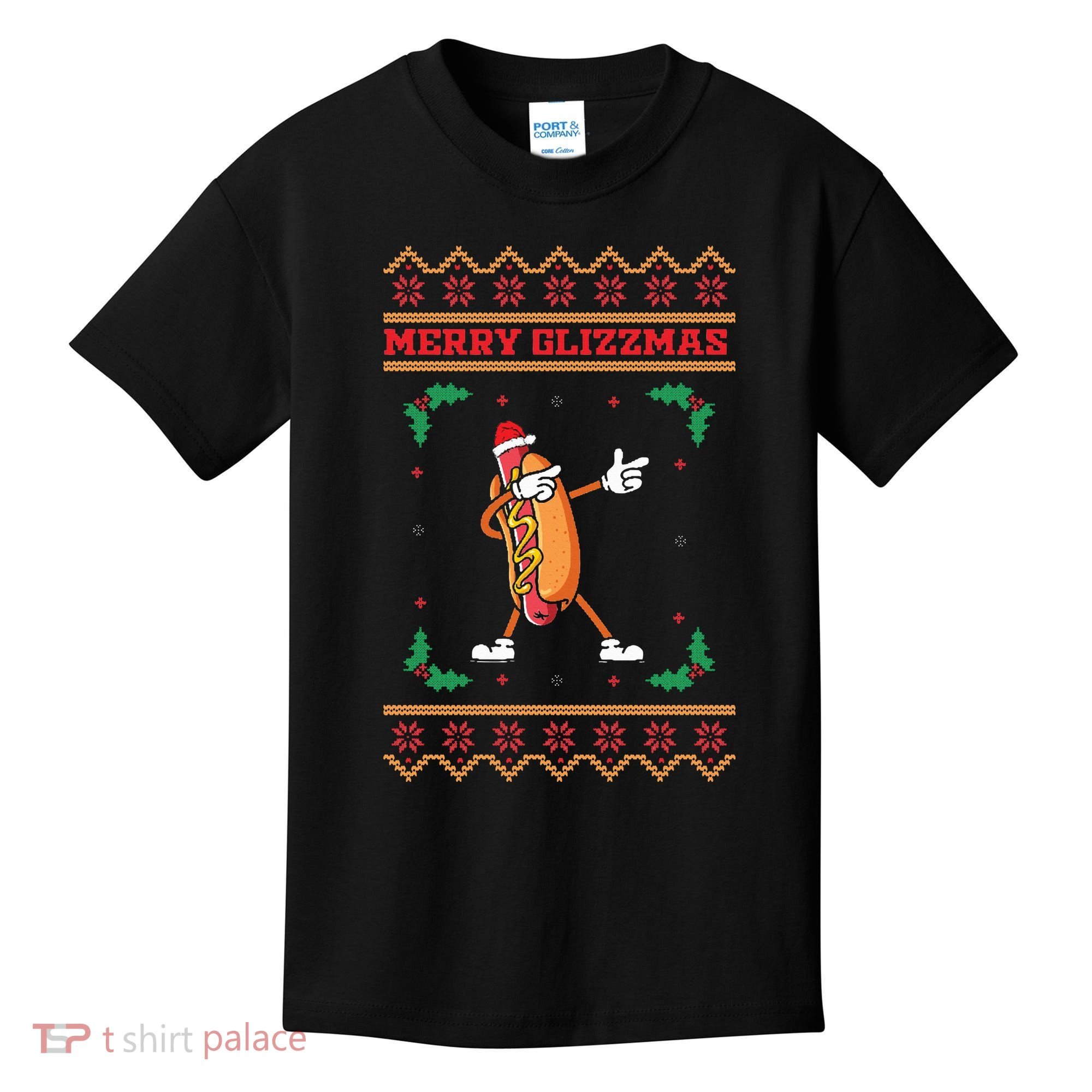 Merry Glizzmas Hot Ugly Christmas  Kids T-Shirt
