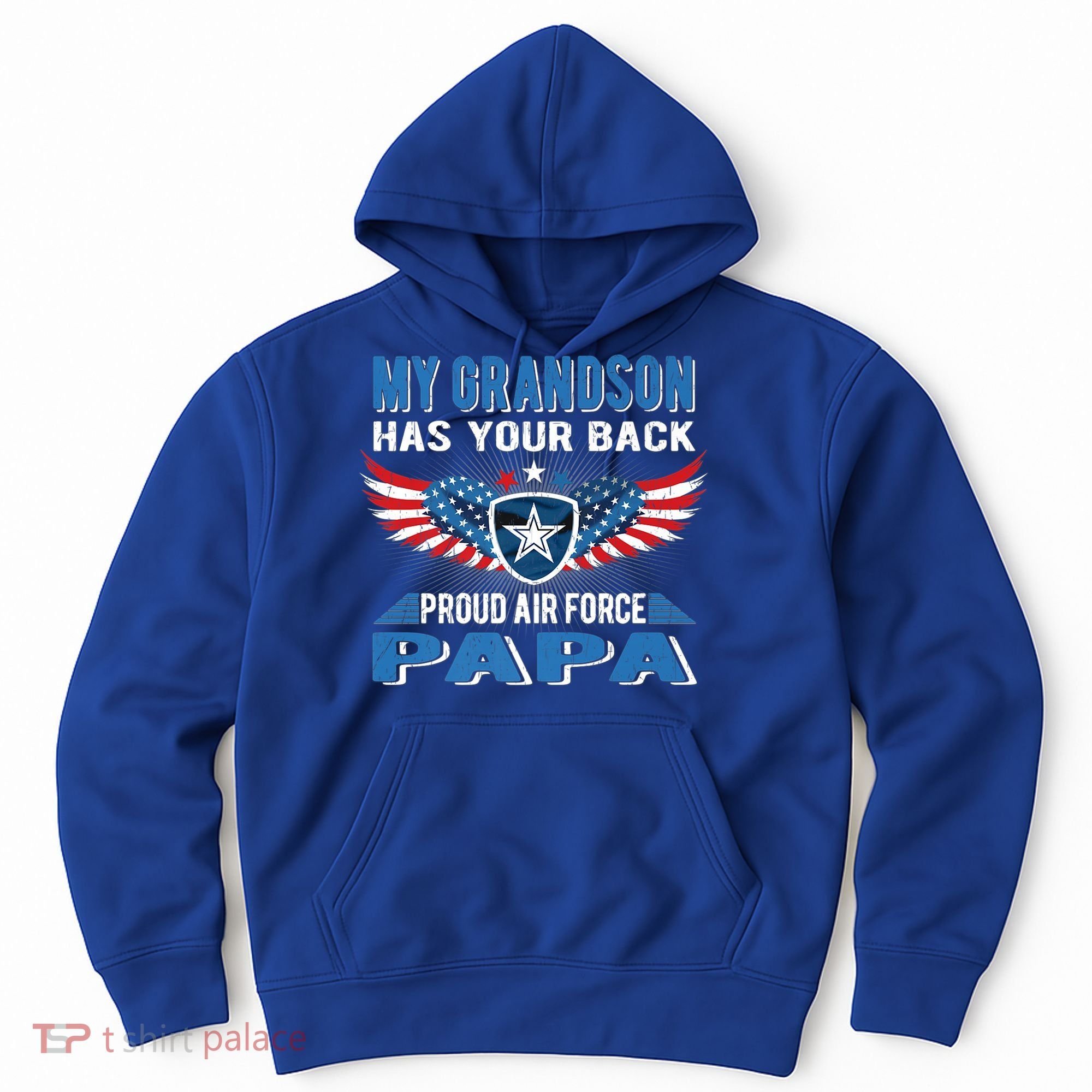 My Grandson Has Your Back Gift Proud Air Force Papa Grandpa Gift Hoodie