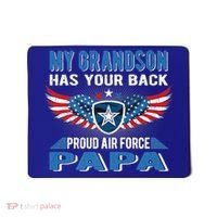 My Grandson Has Your Back Gift Proud Air Force Papa Grandpa Gift Mousepad thumb 0