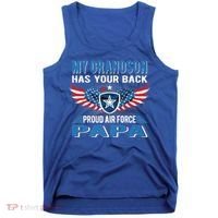 My Grandson Has Your Back Gift Proud Air Force Papa Grandpa Gift Tank Top thumb 0