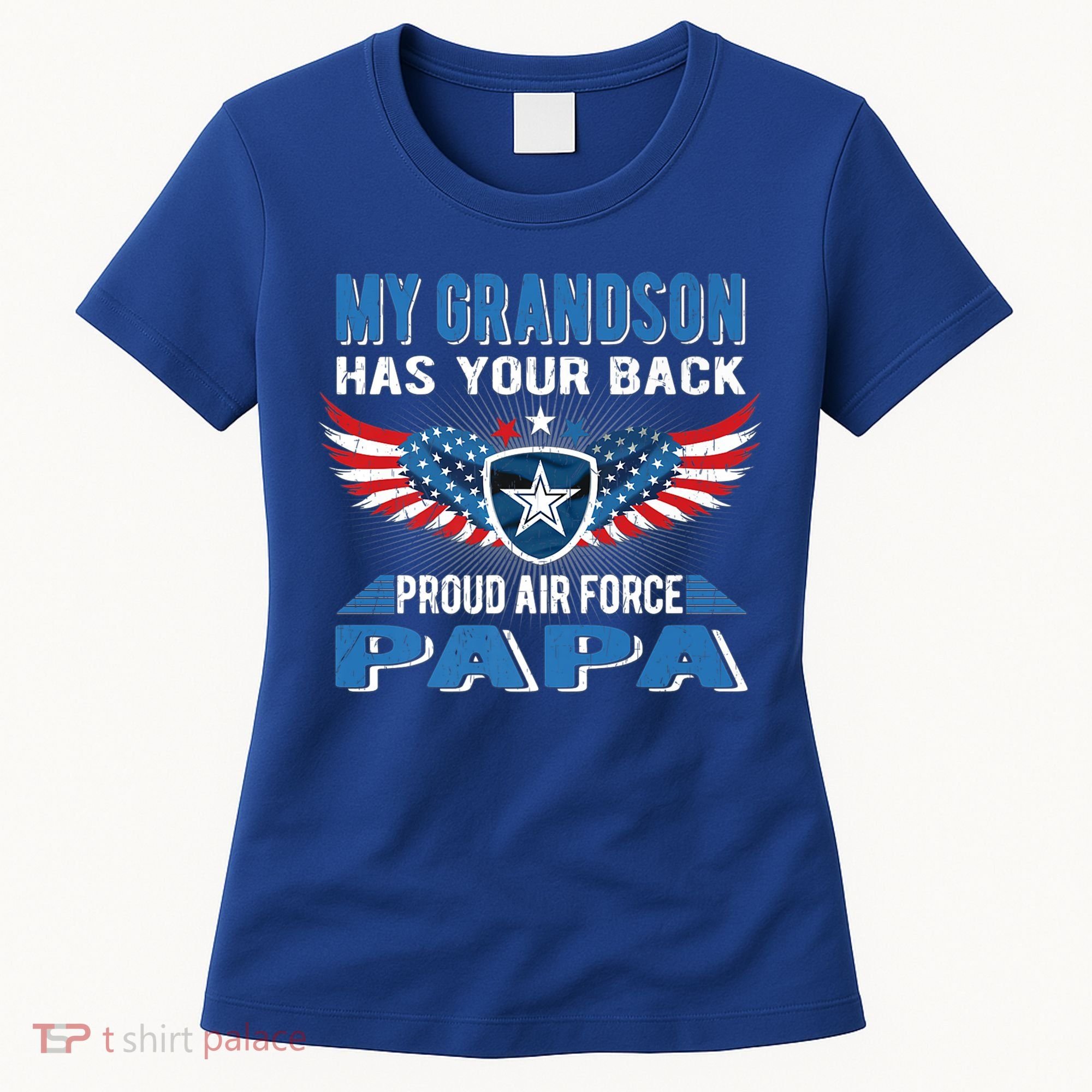 My Grandson Has Your Back Gift Proud Air Force Papa Grandpa Gift Women's T-Shirt