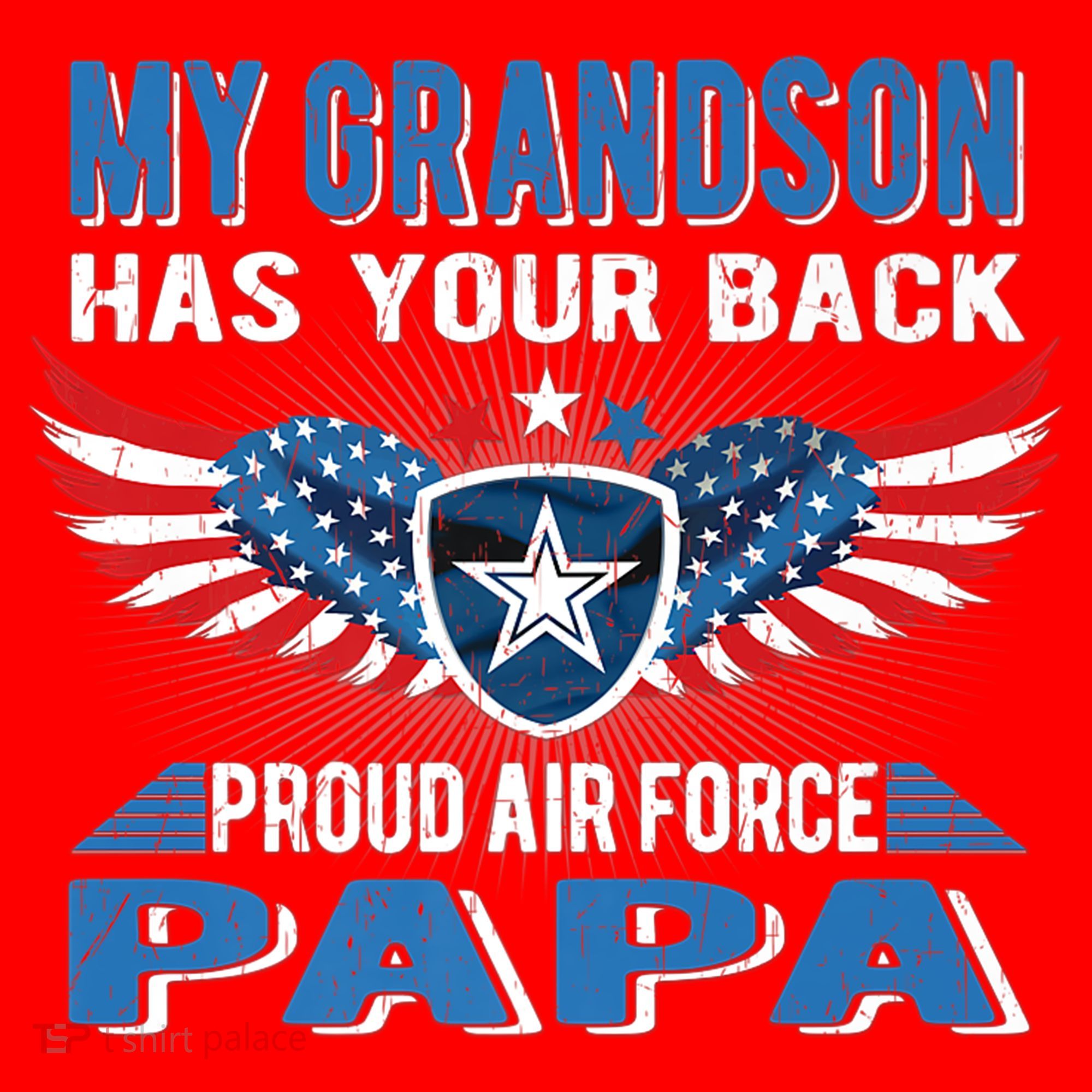 My Grandson Has Your Back Gift Proud Air Force Papa Grandpa Gift Santa Hat