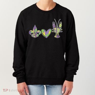 Mardi Gras Heart Crawfish Celebration Women's Sweatshirt
