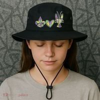 Mardi Gras Heart Crawfish Celebration Bucket Hat thumb 3