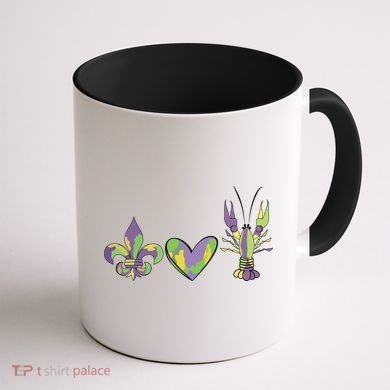 Mardi Gras Heart Crawfish Celebration Coffee Mug back