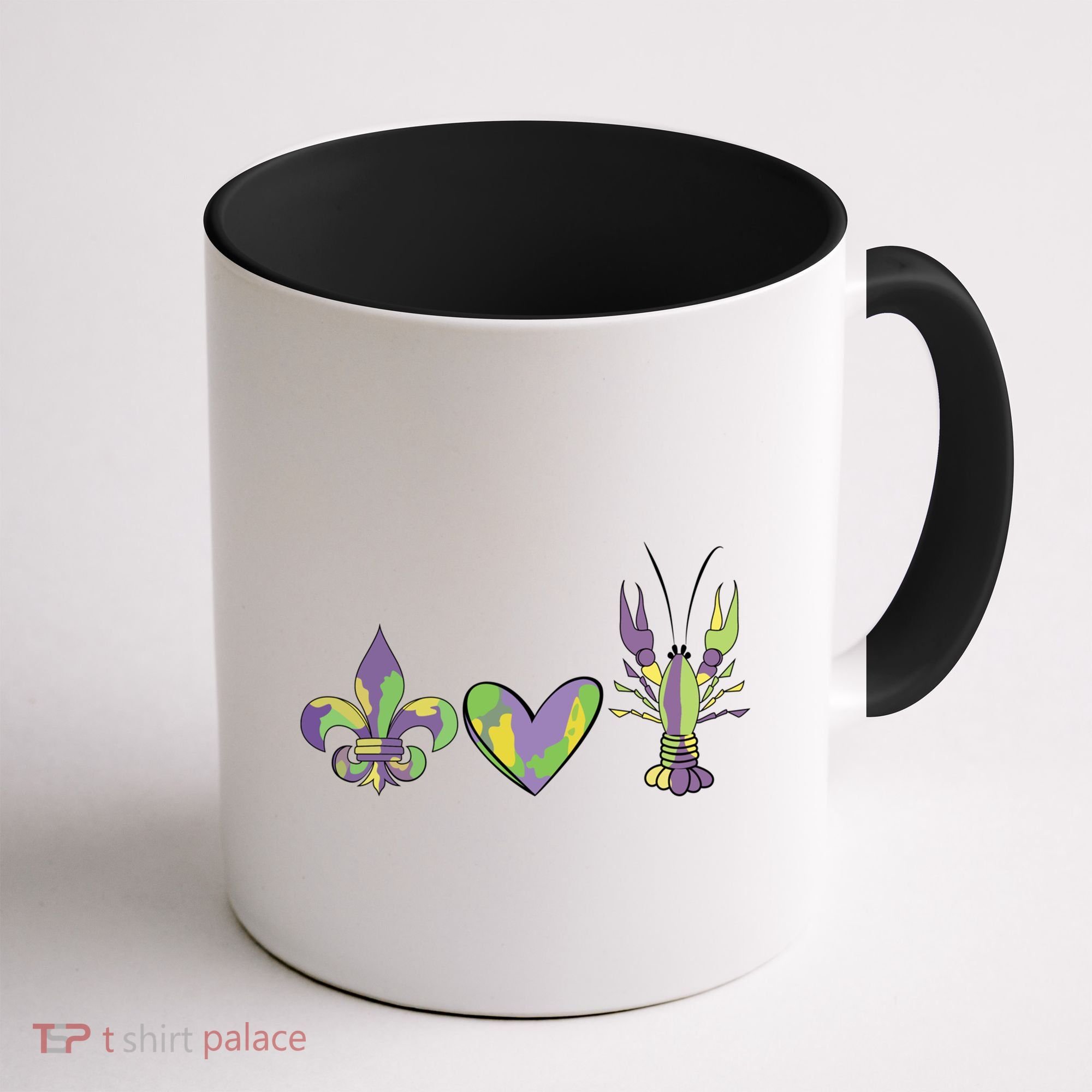 Mardi Gras Heart Crawfish Celebration Coffee Mug