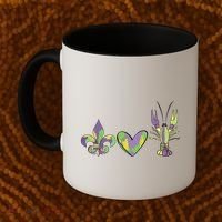 Mardi Gras Heart Crawfish Celebration Coffee Mug thumb 2