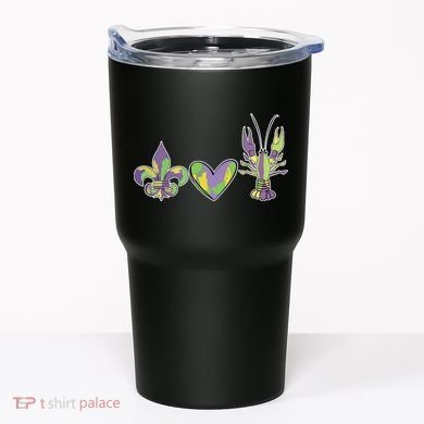 Mardi Gras Heart Crawfish Celebration Tumbler