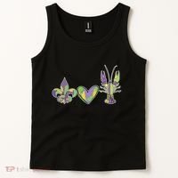 Mardi Gras Heart Crawfish Celebration Tank Top thumb 2