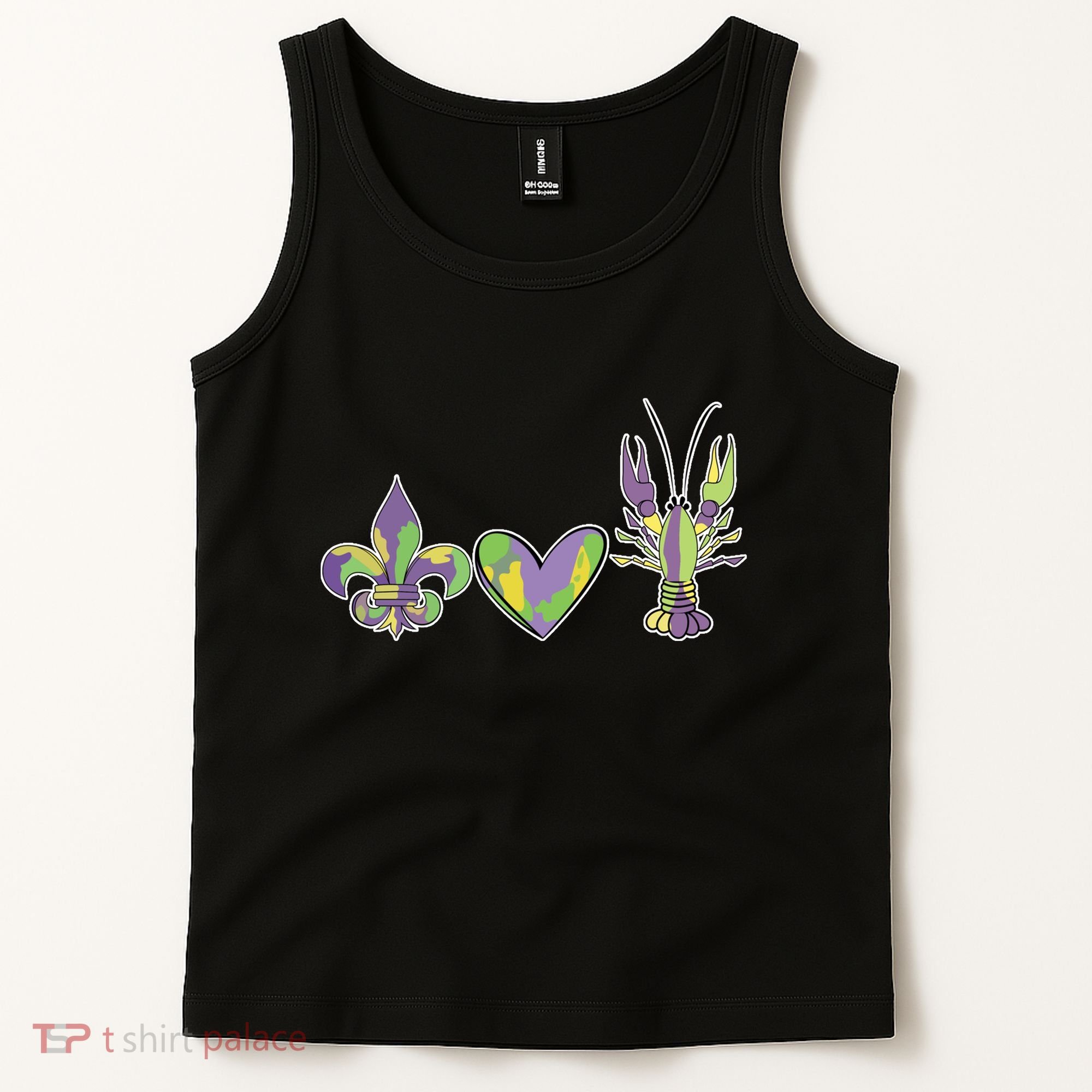 Mardi Gras Heart Crawfish Celebration Tank Top