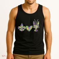 Mardi Gras Heart Crawfish Celebration Tank Top thumb 3