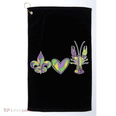 Mardi Gras Heart Crawfish Celebration Golf Towel