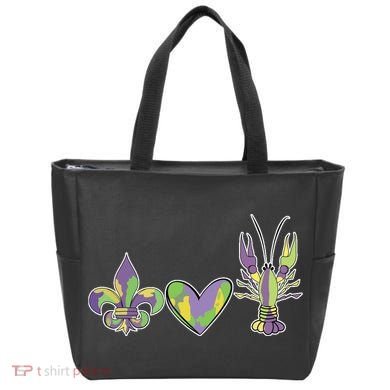 Mardi Gras Heart Crawfish Celebration Tote Bag