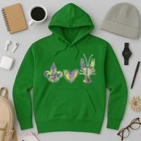 Mardi Gras Heart Crawfish Celebration Hoodie thumb 3