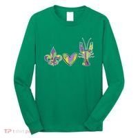 Mardi Gras Heart Crawfish Celebration Long Sleeve Shirt thumb 0