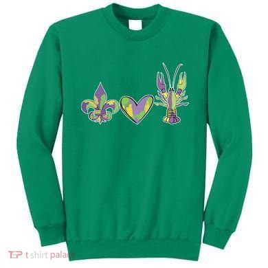 Mardi Gras Heart Crawfish Celebration Sweatshirt