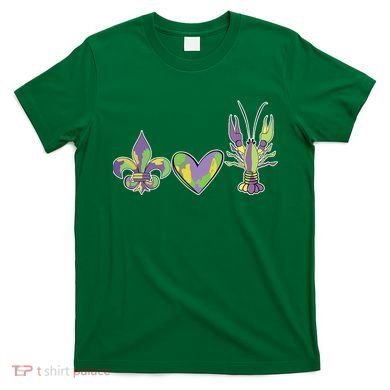 Mardi Gras Heart Crawfish Celebration T-Shirt