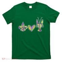 Mardi Gras Heart Crawfish Celebration T-Shirt thumb 0