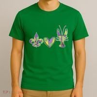 Mardi Gras Heart Crawfish Celebration T-Shirt thumb 3
