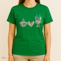 Mardi Gras Heart Crawfish Celebration T-Shirt thumb 4