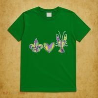 Mardi Gras Heart Crawfish Celebration T-Shirt thumb 5