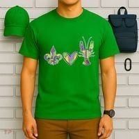 Mardi Gras Heart Crawfish Celebration T-Shirt thumb 6
