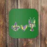 Mardi Gras Heart Crawfish Celebration Coaster thumb 0