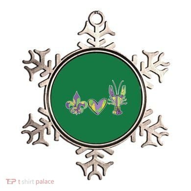 Mardi Gras Heart Crawfish Celebration Ornament