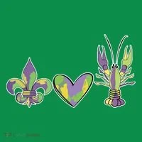 Mardi Gras Heart Crawfish Celebration Ornament thumb 1