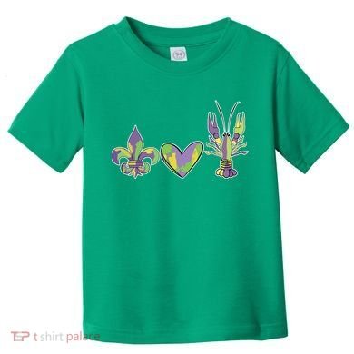 Mardi Gras Heart Crawfish Celebration Toddler T-Shirt