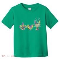Mardi Gras Heart Crawfish Celebration Toddler T-Shirt thumb 0