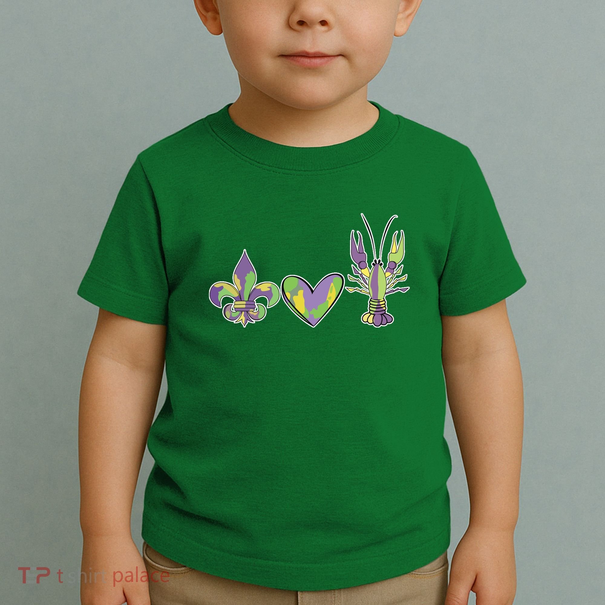Mardi Gras Heart Crawfish Celebration Toddler T-Shirt