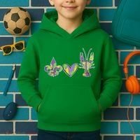 Mardi Gras Heart Crawfish Celebration Kids Hoodie thumb 2