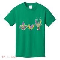 Mardi Gras Heart Crawfish Celebration Kids T-Shirt thumb 0