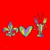 Mardi Gras Heart Crawfish Celebration Santa Hat thumb 1