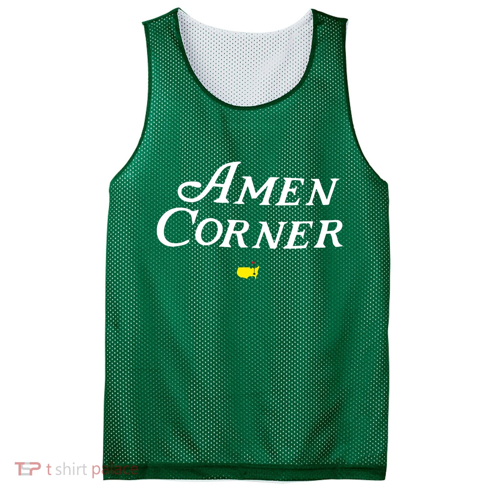 Masters Green Heather Amen Corner Mesh Reversible Basketball Jersey Tank