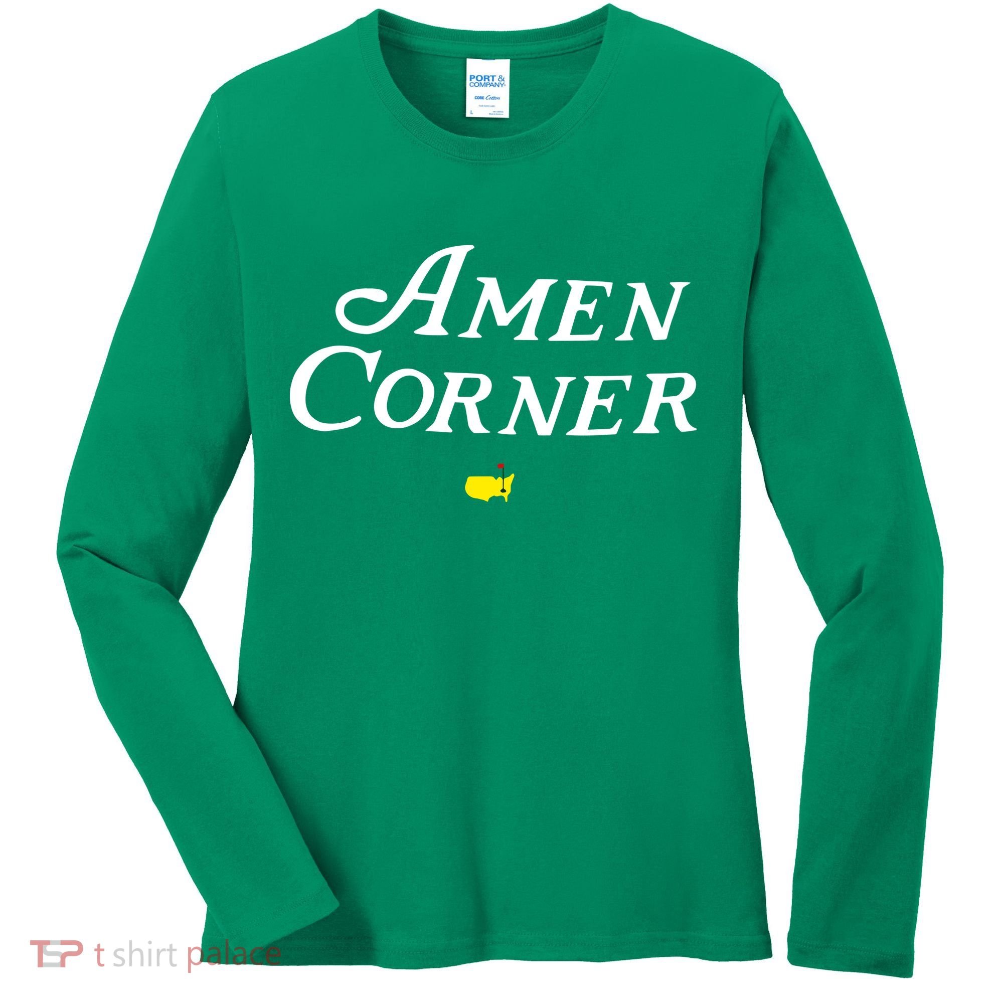 Masters Green Heather Amen Corner Women's Long Sleeve Shirt