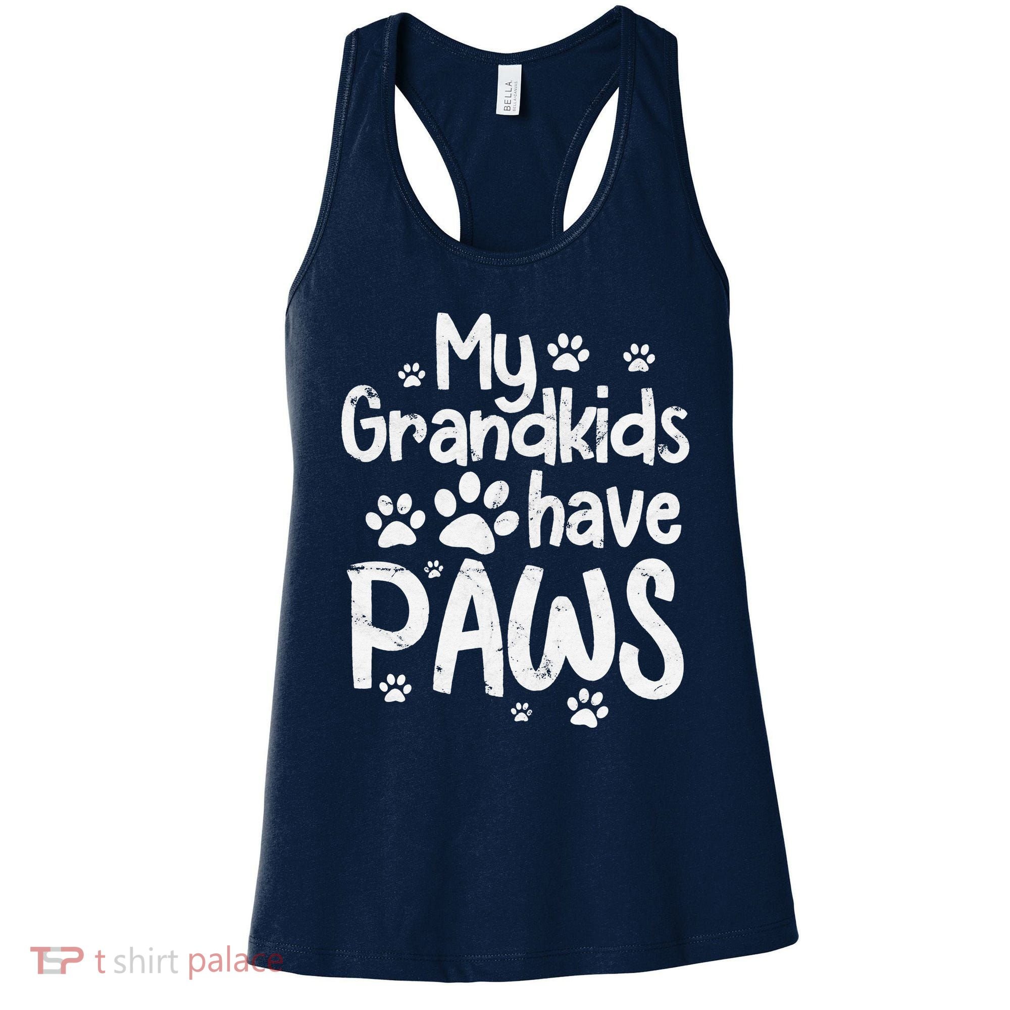 My Grandkids Have Paws Funny Dog Cat Grandma Women's Tank Top