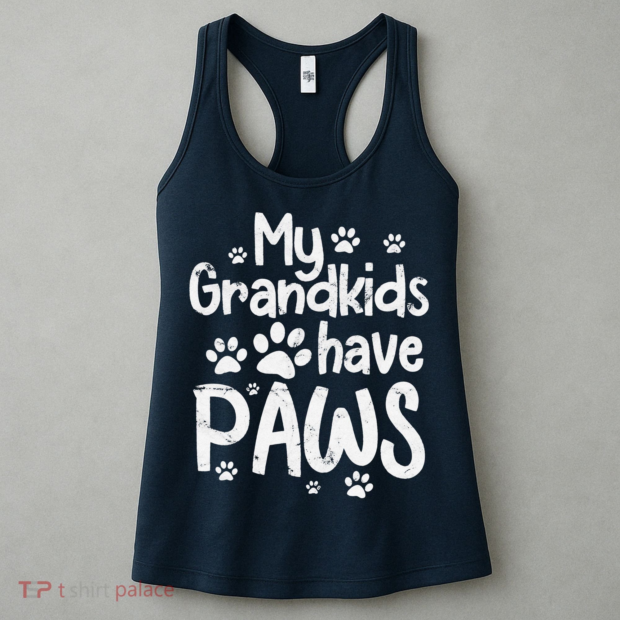 My Grandkids Have Paws Funny Dog Cat Grandma Women's Tank Top