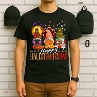 My Gnomies Happy Hallothanksmas Cute Gnomes Family Garden T-Shirt thumb 6