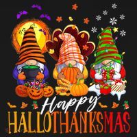 My Gnomies Happy Hallothanksmas Cute Gnomes Family Garden T-Shirt thumb 7