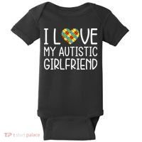 My Girlfriend Has Autism I Love My Autistic Girlfriend Baby Bodysuit thumb 0
