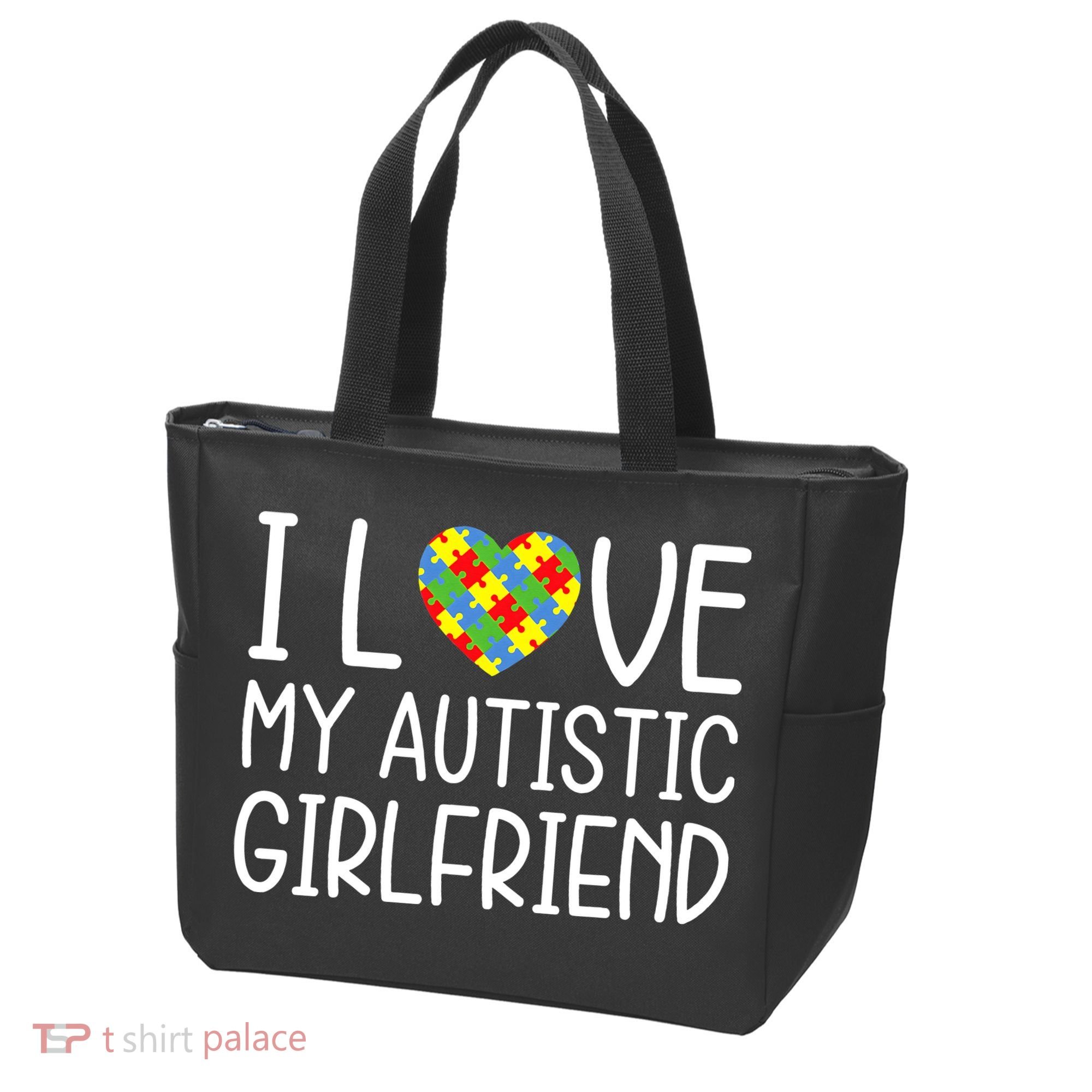 My Girlfriend Has Autism I Love My Autistic Girlfriend Tote Bag