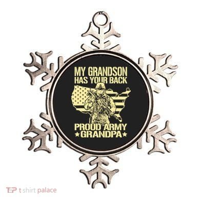 My Grandson Has Your Back Proud Army Grandpa Gift Ornament