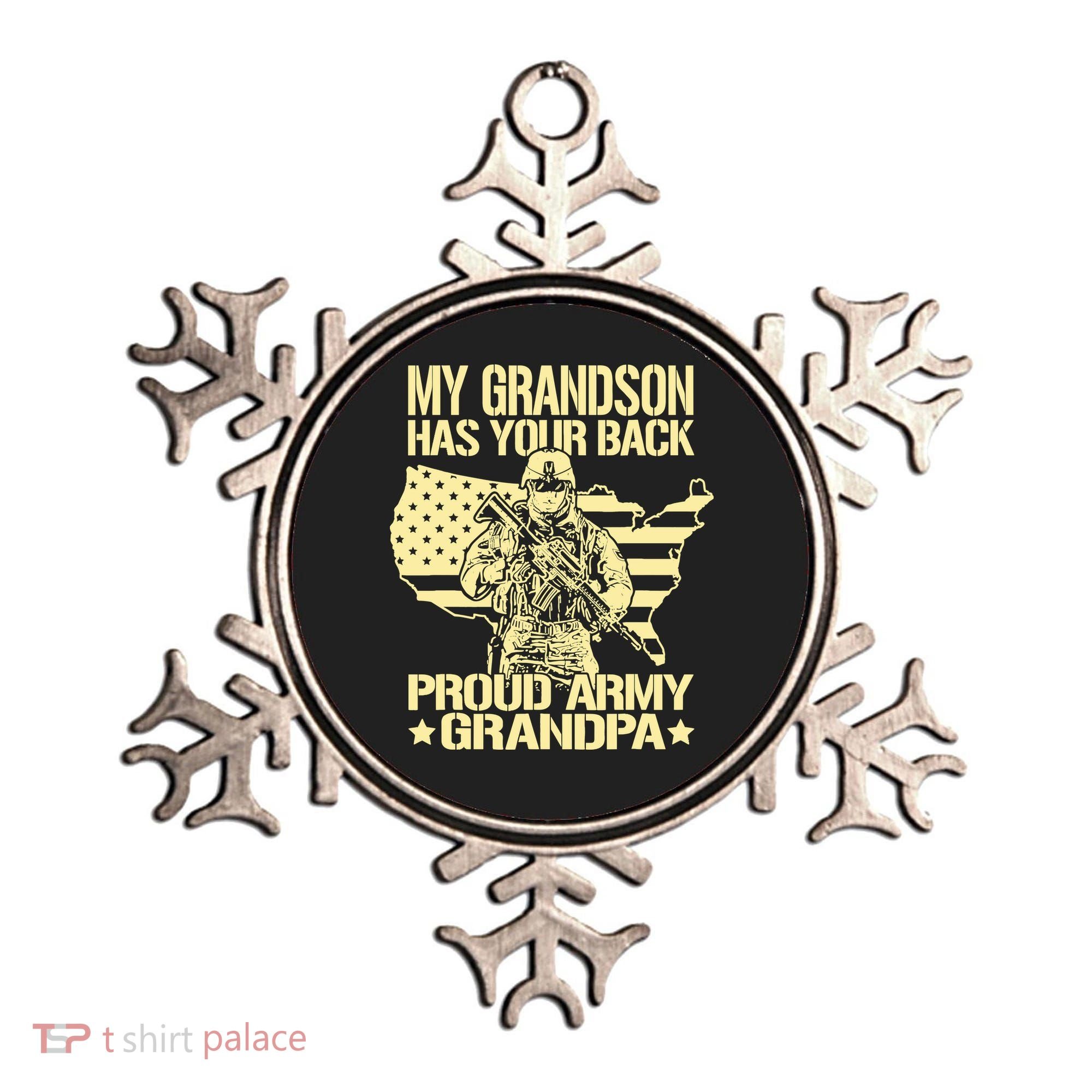My Grandson Has Your Back Proud Army Grandpa Gift Ornament