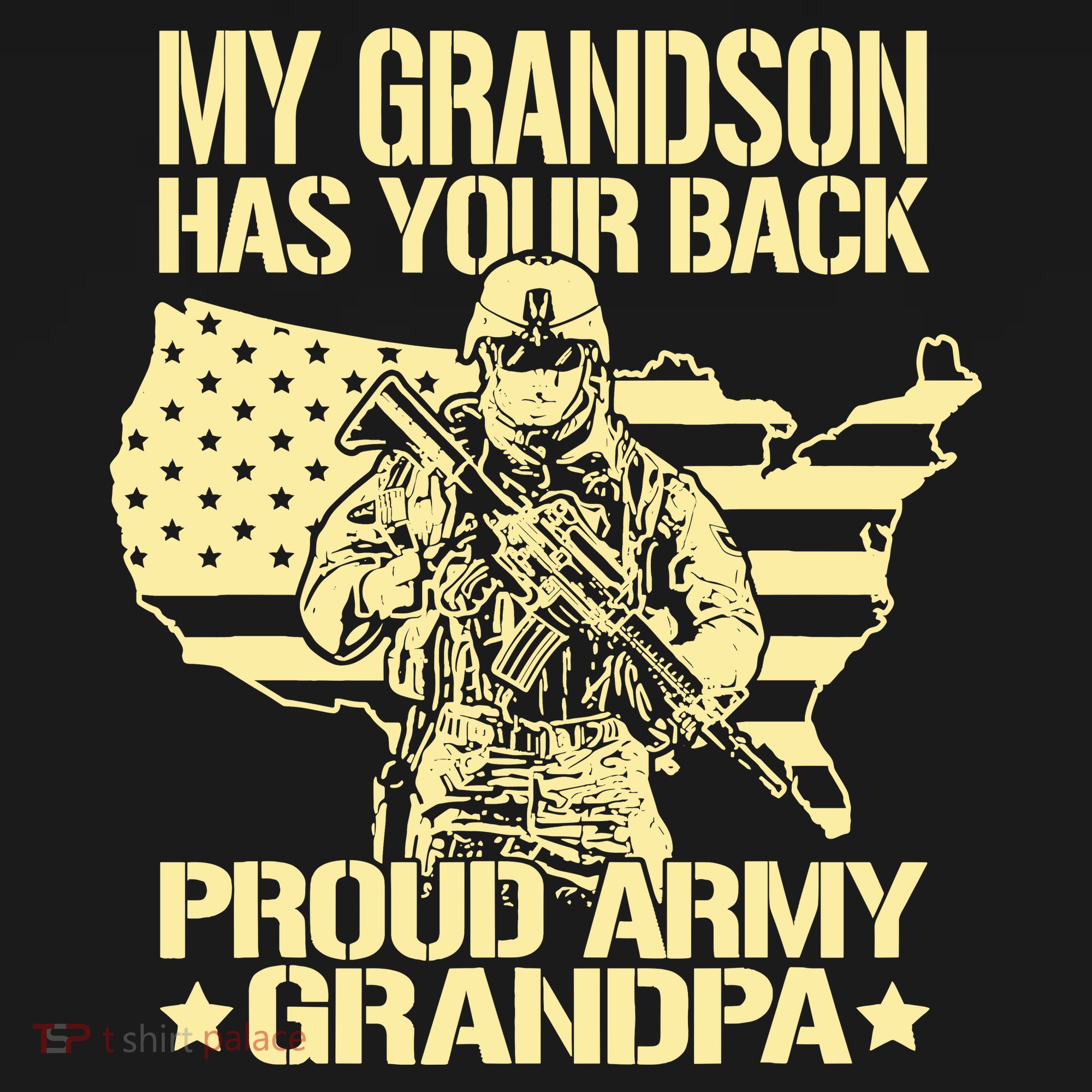 My Grandson Has Your Back Proud Army Grandpa Gift Ornament