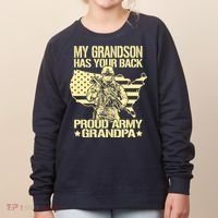 My Grandson Has Your Back Proud Army Grandpa Gift Women's Sweatshirt thumb 0
